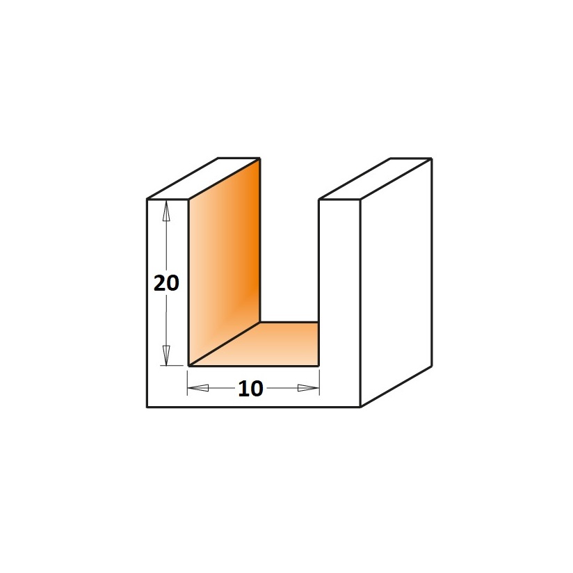 Fresa Corte Reto HW Ø10x48mm - marca CMT - Cód. 711.100.11